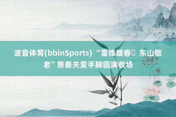波音体育(bbinSports) “雷锋暖春・东山敬老”慈善关爱手脚圆满收场