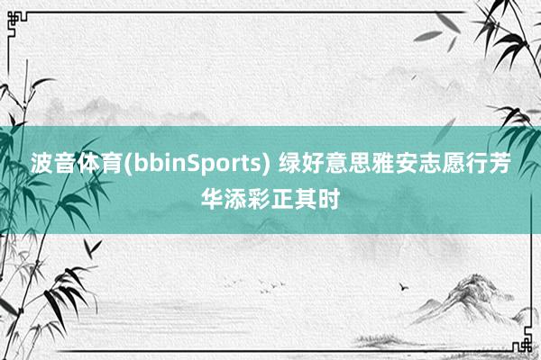 波音体育(bbinSports) 绿好意思雅安志愿行芳华添彩正其时