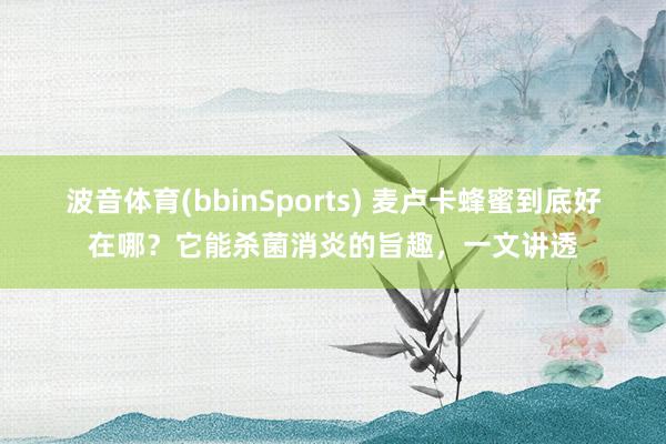 波音体育(bbinSports) 麦卢卡蜂蜜到底好在哪？它能杀菌消炎的旨趣，一文讲透