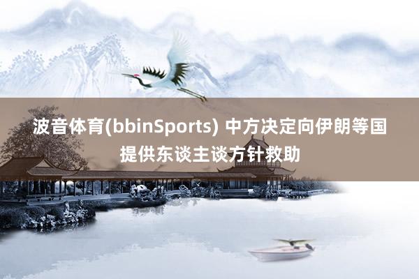 波音体育(bbinSports) 中方决定向伊朗等国提供东谈主谈方针救助