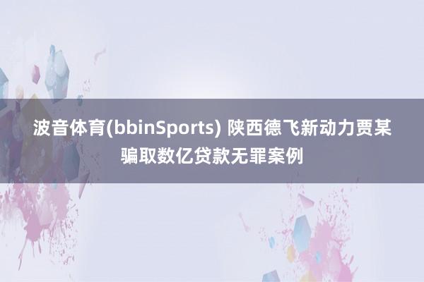 波音体育(bbinSports) 陕西德飞新动力贾某骗取数亿贷款无罪案例