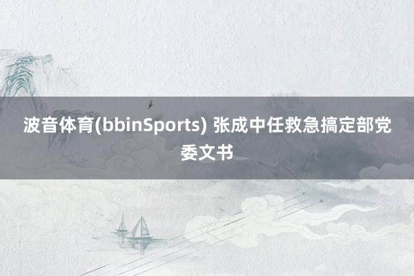 波音体育(bbinSports) 张成中任救急搞定部党委文书