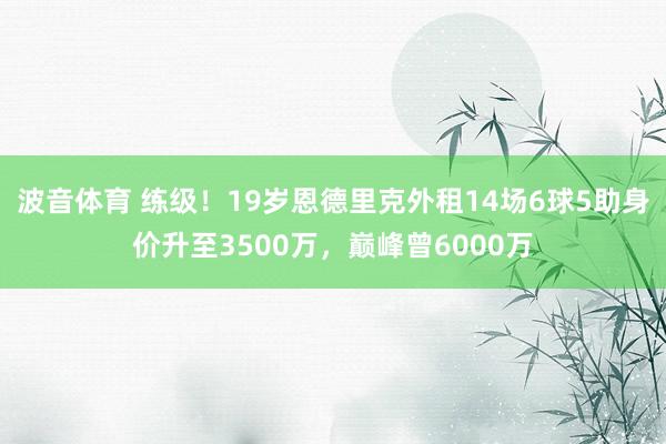 波音体育 练级！19岁恩德里克外租14场6球5助身价升至3500万，巅峰曾6000万