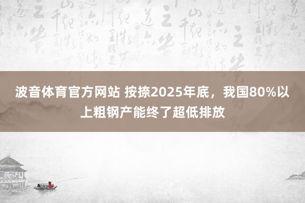 波音体育官方网站 按捺2025年底，我国80%以上粗钢产能终了超低排放