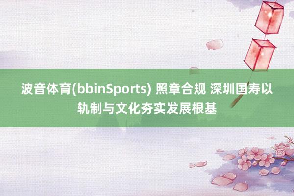 波音体育(bbinSports) 照章合规 深圳国寿以轨制与文化夯实发展根基