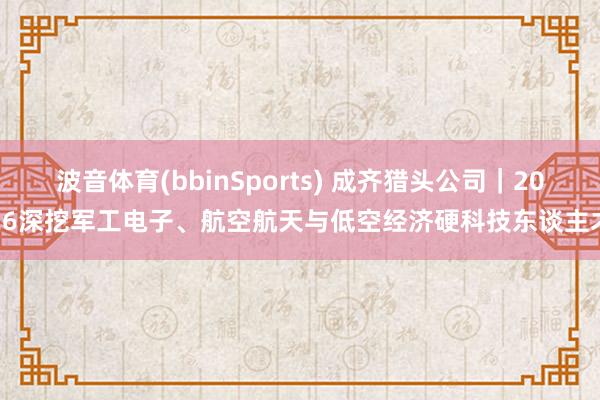 波音体育(bbinSports) 成齐猎头公司｜2026深挖军工电子、航空航天与低空经济硬科技东谈主才