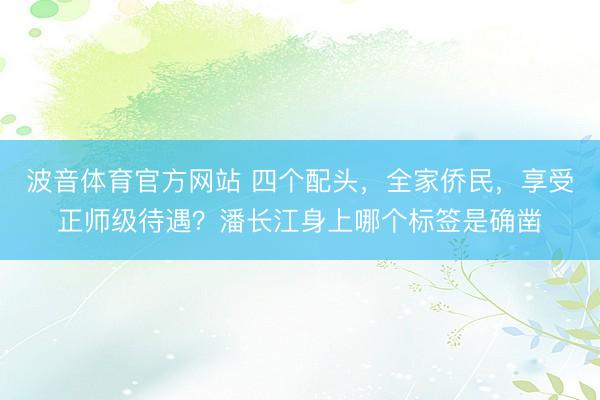 波音体育官方网站 四个配头，全家侨民，享受正师级待遇？潘长江身上哪个标签是确凿