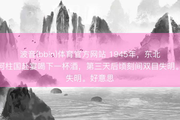 波音(bbin)体育官方网站 1945年，东北军元老何柱国赴宴喝下一杯酒，第三天后顷刻间双目失明。好意思