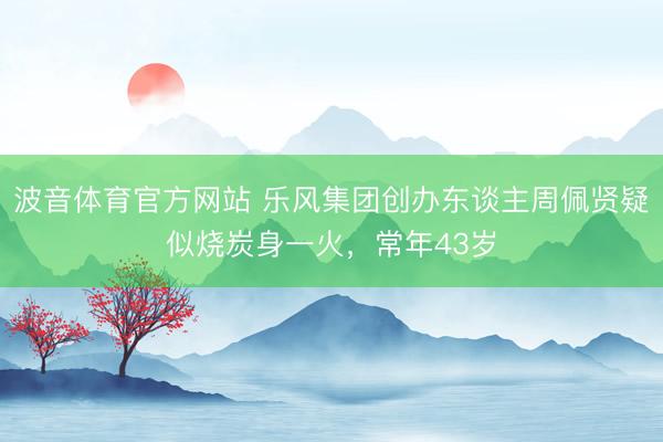 波音体育官方网站 乐风集团创办东谈主周佩贤疑似烧炭身一火，常年43岁