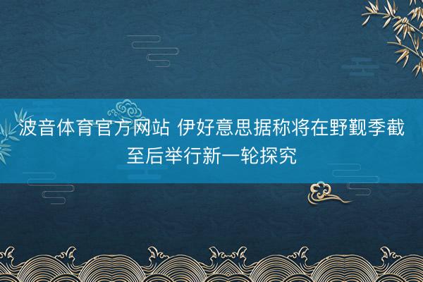 波音体育官方网站 伊好意思据称将在野觐季截至后举行新一轮探究