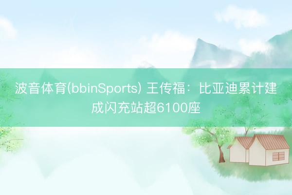 波音体育(bbinSports) 王传福：比亚迪累计建成闪充站超6100座