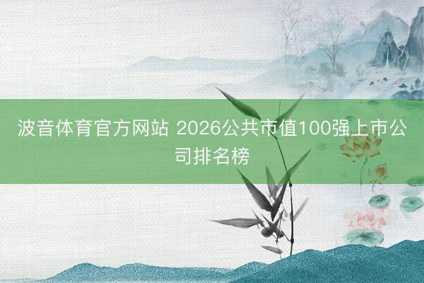 波音体育官方网站 2026公共市值100强上市公司排名榜