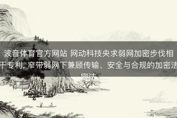 波音体育官方网站 网动科技央求弱网加密步伐相干专利， 窄带弱网下兼顾传输、安全与合规的加密法